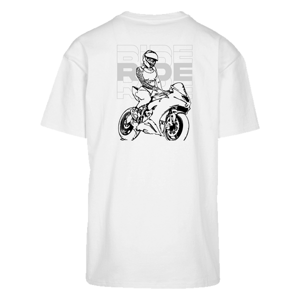 "Ride" HEAVY OVERSIZE TEE - WHITE