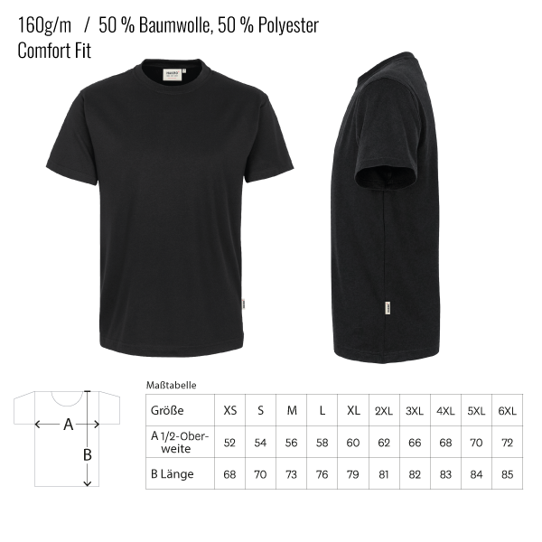 Single Jersey Herren "4x4" schwarz